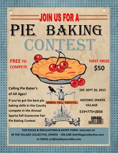 a poster advertising pie baking contest