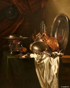 a still life with silverware and other items