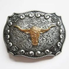 Bull Rodeo Cowboy Western Metal Belt Buckle | BUY IT NOW ONLY ON EBAY! | #Bull #Rodeo #Cowboy #Western #Metal #Belt #Buckle Bull Rodeo, Rodeo Belt Buckles, Cowboy Buckle, Skull Belt Buckle, Longhorn Bull, Cowboy Belt Buckles, Cowboy Gifts, Nice Belts, Cowboy Rodeo