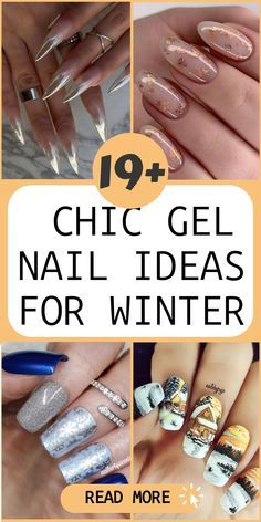 Nail Ideas For Winter, Gel Nail Ideas, Gold Gel Nails, French Tip Gel Nails, Elegant Manicure, Square Nail Designs, Winter Nails Acrylic