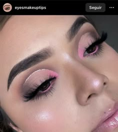 Pink Glam Makeup, Birthday Makeup Looks, Makeup Pictorial, Prom Eye Makeup, Pink Eye Makeup, Eye Makeup Looks, Cute Eye Makeup, Pink Eye, Makeup Tutorial Eyeshadow