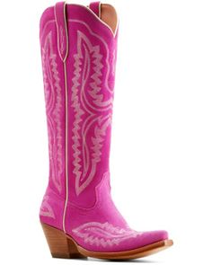 Ariat Women's Casanova Western Boots - Snip Toe , Pink Tall Western Boots, Tall Western Boot, Womens Cowgirl Boots, Leather Western Boots, Heel Caps, Fabulous Shoes, Rubber Heels, High End Fashion, Boots Shoes