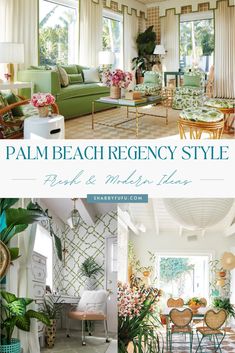 what is palm beach regency style in the living room, dining and bedroom areas?