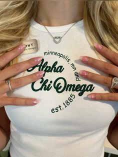 alpha chi omega panhellenic recruitment shirt Chi Omega Shirts Design, Panhellenic Shirts, Sorority Tshirt Designs, Panhellenic Recruitment, Sorority Merchandise, Recruitment Shirts, Sorority Pr, Sorority Shirt Designs