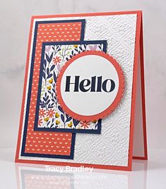 a card with the word hello on it