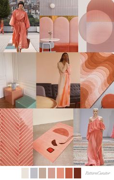 the color scheme for coral and peach is shown in multiple colors, including pinks, browns