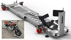 an image of a motorcycle with a ramp attached to the back end and on wheels