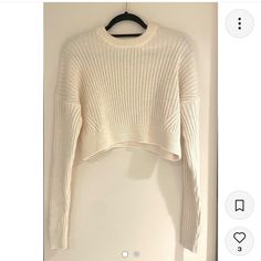 Size: S Condition: Excellent - Never Worn Fisherman Sweater, Cream Sweater, S Crew, Shoulder Sweater, Cream White, Colorful Sweaters, Urban Outfitters, Scoop Neck, Sweaters For Women