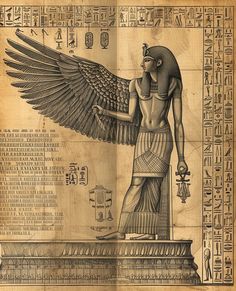 an ancient egyptian drawing on paper