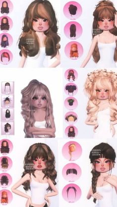 the instructions for how to make wigs with long hair in different styles and colors