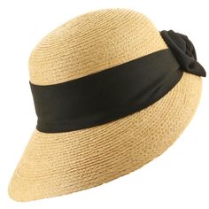 Golf Scoop Straw Visor Elegant Straw Sun Hat, Elegant Brimmed Straw Sun Hat, Elegant Boater Hat With Upf 50+ And Short Brim, Elegant Short Brim Boater Hat With Upf 50+, Elegant Short Brim Hat With Uv Protection, Elegant Brimmed Sun Hat With Uv Protection, Elegant Straw Sun Hat With Curved Brim, Classic Spring Hat With Bow, Elegant Brimmed Hat With Uv Protection