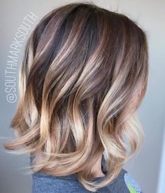 dark brown bob with blonde balayage Tmavý Blond, Wavy Bob Long, Blonde Ombre Balayage, Makeup Tip, Wavy Bob Hairstyles, Ombre Hair Color, Brown Hair With Highlights, Hair Color Balayage