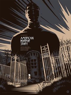 the american horror story movie poster with an image of a man standing in front of a gate