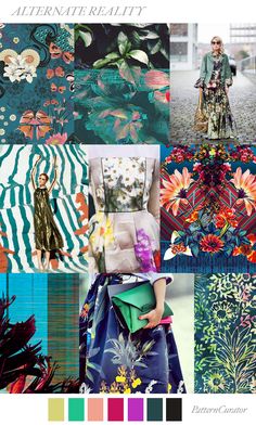 a collage of different colors and patterns