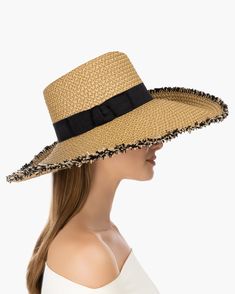 When shopping for a special occasion hat for sale online, Caroline, an elegant wide-brim fedora, will make an impression. It is suitable to wear for a wedding, Kentucky Derby, or an outdoor luncheon. This ever-chic style is made entirely of Squishee®, our unique man-made material, resembling natural raffia, which incorporates recycled fibers. The profile brim is wired beneath the narrow self-fringed edge, sweeping up on one side and gently sloping down on the other, to dramatic effect. A cotton Caroline White, Special Occasion Hats, Cute Summer Outfit, Hat Wide Brim, Cotton Ribbon, Wide Brim Fedora, Outfit Shop, Hats For Sale, Cute Summer Outfits