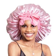 BONNET QUEEN Silk Bonnet for Sleeping Satin Bonnet Hair Bonnet Large Bonnet Braid Bonnet Double Layer Jumbo Bonnet Night Sleep Hair Wrap for Women Curly Hair Locs Braids with Pink Satin Hair Wrap, Women Curly Hair, Curly Hair Braids, Night Hairstyles, Frizz Free Hair