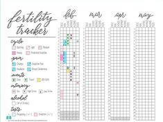 a printable planner with the words, fertity tracker and other things to do