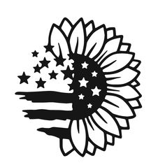 an american flag sunflower with stars on it