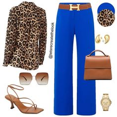 Animal Print And Color Outfits, Animal Print Work Outfit, Monday Work Outfits Offices, Colorful Shirt Outfit, Outfits With Animal Print, Leopard Shirt Outfit, Green And Blue Outfit, Leopard Outfit Ideas, Recreate Yourself