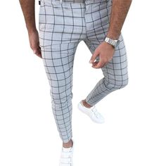 2021 Spring Summer Vintage Men's Plaid Pencil Pants Casual Formal Skinny Trousers Office Wedding Business Trousers Plus Size aidase-shop Black Slim Fit Trousers, Long Pants Casual, Mens Trousers Casual, Plaid Dress Pants, Slim Fit Dress Pants, Stretch Dress Pants, Golf Dresses, Streetwear Clothes, Mens Dress Pants