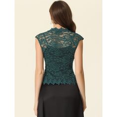 These feminine shrug tops with floral crochet lace fabric, and elegant see-through design, can make you more charming and attractive. The hollow-out crochet lace shrug featuring cap sleeves can show your curves and perfect arm line. Perfect for daily casual, office wear, wedding guests, cocktail parties, evening, or anywhere. Pair it with the casual sleeveless cami top or elegant spaghetti strap dress for a cocktail party. Elegant Fitted Tops With Crochet Lace, Elegant Sleeveless Crochet Top For Party, Elegant Party Top With Crochet Lace, Elegant Fitted Crochet Lace Top, Elegant Fitted Crochet Top With Lace Patchwork, Elegant Fitted Crochet Top With Scalloped Lace, Elegant Crochet Lace Top, Scalloped Lace Top For Party, Party Lace Top With Scalloped Lace