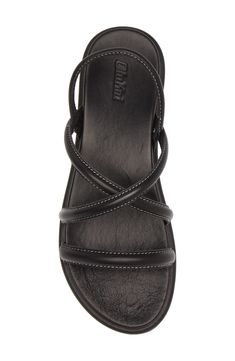 Tubular straps add modern appeal to a sleek leather sandal grounded by a cushioned footbed for lasting comfort. Cushioned footbed with arch support Leather upper/synthetic lining/rubber sole Imported Slingback Sandal, Black Sandals, Leather Sandals, Sleek, Womens Sandals, Leather Upper, Nordstrom, Sandals, Luxury Fashion