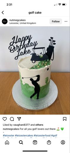 a golf themed birthday cake on instagram