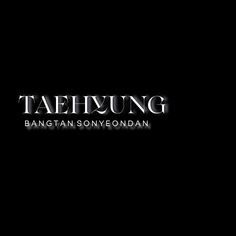 a black background with the words taehyung written in silver on it's left side