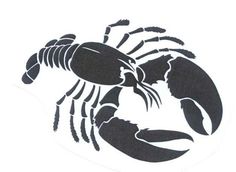 a black and white drawing of a crab on a white background with the word, lobster written below it