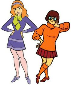 an image of two women that are dressed in cartoon style clothing and one has her hands on her hips