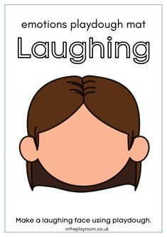 a poster with the words, emotions playdouh mat laughing