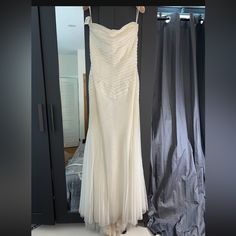 Vera Wang Size 10 Ivory/Cream Completely New/ Never Worn Do Not Request Me To Contact You Out Of The App You Will Be Reported For Scam. Wang Dress, Vera Wang Dresses, Vera Wang Dress, Vera Wang, Strapless Dress, Size 10, Womens Dresses, Cream, 10 Things