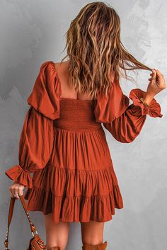 Featuring a stylish v-neck off shoulder cut, stylish lantern sleeves, and smocked detailing with a ruffled finish. A true statement dress. Sizes: Small 0-4 Medium 6-8 Large 10-12 X Large 14-16 Model is 5'6" wearing size small. Length of small is approx. 27". Fabric is made of 95% polyester 5% spandex blend. Fit is true to size Cute Lantern, Lisa Fischer, Tiered Mini Dress, High Heels Sandals, Shape Matching, Bodycon Floral Dress, Mini Robes, Off Shoulder Fashion, Ruffle Mini Dress