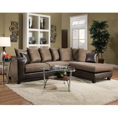 a living room scene with focus on the sectional sofa