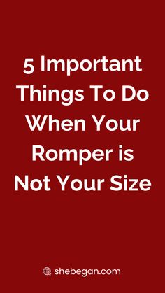 Rompers are a great way to stay stylish and comfortable. They’re versatile, they’re easy to wear, and they fit any occasion as long as you’ve got the correct size. However, if your romper is not the right size or if it turns out that what you ordered was too large or too small, what can you do to rectify it?

This article takes a look at 5 Important Things To Do When Your Romper Is Not Your Size. Purple Nike Shoes, Purple Nikes, Couture Dress, Couture Dresses, Fashion Ideas, Things To Do, Look At, Rompers, Let It Be