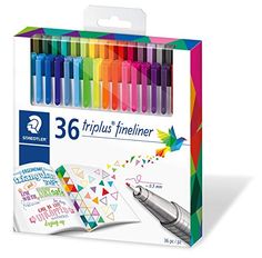 the box contains markers and pens for children to use in their art projects, such as coloring