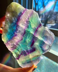 Beautiful Natural Rainbow Fluorite Is Just Bands Of Different Colours Beautiful Rocks, Rainbow Fluorite