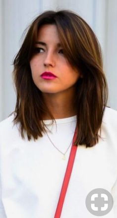 Lob Haircut Long Bangs, Medium Length Haircut For Thick Hair With Curtain Bangs, Shoulder Length Hair With Straight Bangs, Straight Lob With Fringe, Alternative Medium Haircut, Round Face Before And After Haircut, Collarbone Length Hair With Layers Curtain Bangs, Straight Lob With Curtain Bangs, Straight Mid Length Hair With Curtain Bangs