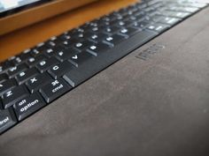 a close up view of a laptop keyboard