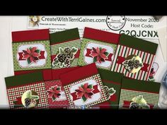 several christmas cards with poinsettis on them