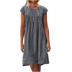 BLVB Summer Dresses for Women 2024 Crewneck Cotton Linen Dress Casual Short Sleeve Tunic Dress Vacation Outfits Welcome to our store, I wish you a happy shopping Our products are produced in our own factory with various styles We offer various discounts, and we offer a 30-day quality guarantee please rest assured to place an order If you have any questions, please feel free to contact me, it is our honor to serve you SOMEONE ASKED Q: Is the quality of the clothes as described? A: Yes, if the pro Midi Dress Outfit, Robes Vintage, Cotton Linen Dresses, A Line Shorts, Vestidos Vintage, Linen Style, Midi Short Sleeve Dress, Mid Length Skirts, Slim Dresses