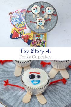 toy story 4 party cupcakes on a plate