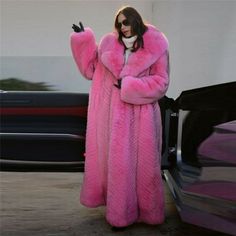 Luxury and originality are embodied in this soft fox full pelts coat. The front, the sleeves and the hood are made of vertical fur . Large collar included for added style and protection from harsh temperatures. Hook closure and two slit pockets. Inner lining with animalier print and feautres and ... inspirational quote by Pisani Maura.. [custom tab] SHELL #1: 100% FOX FUR | LINING #1: 51% VISCOSE 49% ACETATE [/custom tab] Pink Fur Coat, Look Rose, Winter Fur Coats, Fox Fur Jacket, Catty Noir, Types Of Coats, Coat Outfit, Pink Fur, Fur Coats Women