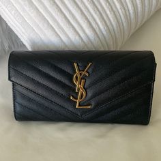 Ysl Wallet, Like New Condition. Only Used Once. Comes With Authentication Cards. Bags Ysl, Ysl Wallet, Saint Laurent Bags, Yves Saint Laurent Bags, Yves Saint Laurent, Saint Laurent, Bag Lady, Like New, Wallet