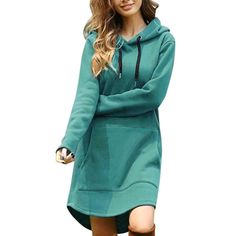 Women Oversized Hoodie Dress Solid Casual Pullover Sweatshirt Dress with Pockets Dresses Korean Style, Long Hoodie Dress, Long Sleeve Elegant Dresses, Tube Midi Dress, Solid Hoodie, Spring Dresses Women, Hooded Dress, Vestidos Vintage, Long Style