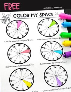 color my space worksheet with markers and crayons