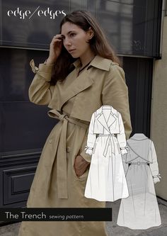 The Trench Sewing Pattern - Etsy Trenchcoat Pattern, Winter Coat Pattern, 2024 Wardrobe, Plus Size Sewing, Handmade Wardrobe, Jumpsuit Pattern, Womens Jackets