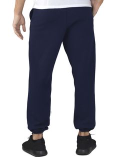 All day comfort is what you get with these classic athletic sweatpants. Made with medium-weight fleece, featuring Dri-Power® moisture wicking technology to keep body heat in so you can stay warm and dry. Elastic waistband with inside quick cord, for an adjustable fit. Hemmed elastic bottom that stays securely in place. Generous side pockets to carry your accessories with you on the go.Details: Inseams- S-30", M-31", L-32", XL-33", XXL-34", 3XL-35, 4XL-36" Dri-Power® Moisture Wicking Technology E Navy Cotton Sweatpants For Sports, Navy Relaxed Fit Sweatpants For Sports, Navy Sporty Sweatpants For Jogging, Navy Joggers With Elastic Waistband For Jogging, Fleece Pants With Comfort Waistband For Jogging, Fleece Jogging Pants With Comfort Waistband, Cotton Athleisure Pants For Sports Events, Moisture-wicking Fleece Joggers For Workout, Sporty Full-length Sweats For Sports