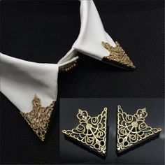 Shirt Collar Pins, Anting Manik, Victorian Collar, Men's Brooch, Collar Tips, Collar Clips, Triangle Studs, Collar Pins, Cool Ideas