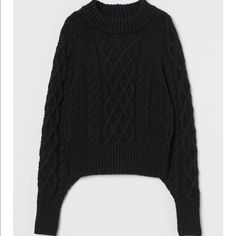 Brand New With Tags H&M Cable-Knit Sweater. From The Conscious Collection Last F/W Season. Size - Xs Color - Black Condition - Excellent, Never. Purchased Directly From H&M Description From H&M - “Soft, Cable-Knit Sweater With Wool Content. Long Raglan Sleeves And Ribbing At Neckline, Cuffs, And Hem. Polyester Content Is Recycled.” Currently Sold Out. Comes From A Pet, Smoke, Coronavirus Free Home. Black Cable Knit Sweater, Pull Rose, Cable Knit Jumper, Best Black Friday, H&m Women, Black Xs, Black Sweater, Cable Knit Sweater, Sweater Black